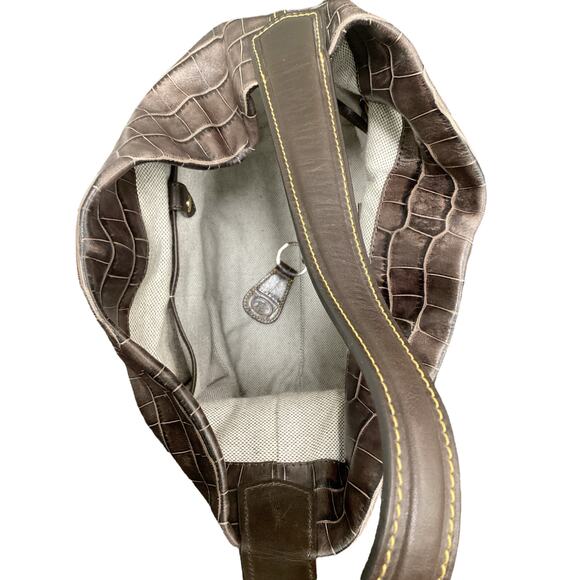 Dooney &Bourke Purse Women’s One Size Embossed Leather Alligator Pattern Brown - Picture 6 of 8